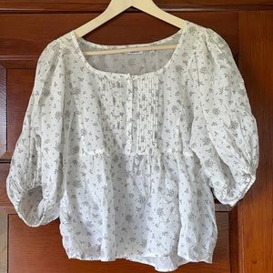 & Other Stories Floral Puff Sleeve Top